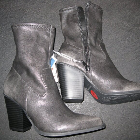 Sincerely Jules Black Western Style zip up Cowboy heel boots size 6 - Picture 3 of 7